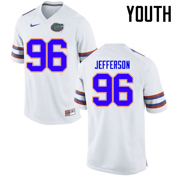 Florida Gators Youth #96 Cece Jefferson College Football Jersey White